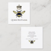 Carte De Visite Carré Miel Bee Crown Farm Apiary Beekeeper (Devant / Derrière)