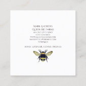 Carte De Visite Carré Miel Bee Crown Farm Apiary Beekeeper (Dos)