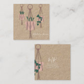 Carte De Visite Carré Mignonne Artiste Macrame Conception artisanale Pla (Devant / Derrière)