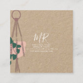 Carte De Visite Carré Mignonne Artiste Macrame Conception artisanale Pla (Dos)