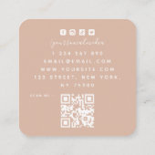 Carte De Visite Carré Mignonne Drôle Singe Arc-en-ciel Whimsical Baby Bo (Dos)