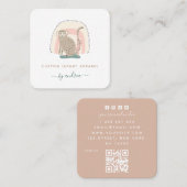 Carte De Visite Carré Mignonne Drôle Singe Arc-en-ciel Whimsical Baby Bo (Devant / Derrière)