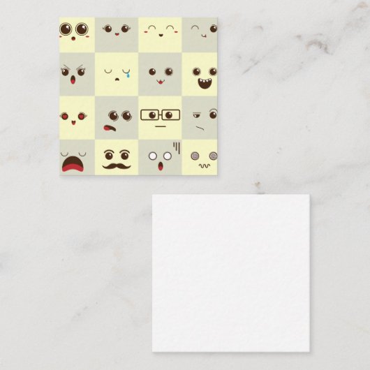 Carte De Visite Carré Mignonne face (Devant / Derrière)