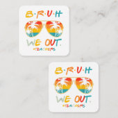 Carte De Visite Carré Mignonne fin de l'année scolaire Professeur été Br (Devant / Derrière)