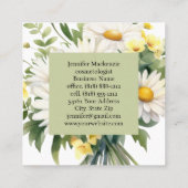 Carte De Visite Carré Mignonnes Marguerites Élégantes (Dos)