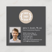 Carte De Visite Carré Mini, Charbon 2 Tons, Photo Professionnelle (Devant)