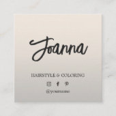 Carte De Visite Carré Mini Elegant Faux Metal Bold Coiffeur (Devant)