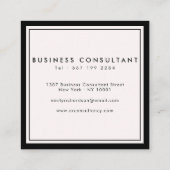 Carte De Visite Carré Mini élégant rose clair noir ajouter votre logo (Dos)