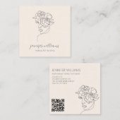 Carte De Visite Carré Mini-esthétique du visage logo maquillage Artiste  (Devant / Derrière)