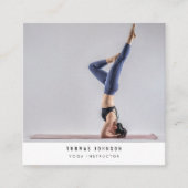 Carte De Visite Carré Mini instructeur de yoga Fitness QR Code (Devant)