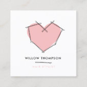 Carte De Visite Carré Mini moderne noir rose Bobby Pins cheveux (Devant)