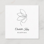 Carte De Visite Carré Minimal, Beauté, Logo, Art Line, Salon (Devant)