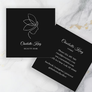 Carte De Visite Carré Minimal, Beauté, Logo, Art Line, Salon