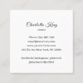 Carte De Visite Carré Minimal, Beauté, Logo, Art Line, Salon (Dos)