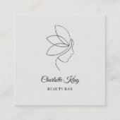 Carte De Visite Carré Minimal, Beauté, Logo, Art Line, Salon (Devant)