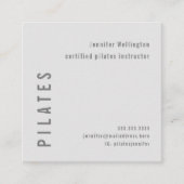 Carte De Visite Carré Minimal moderne simple Pilates gris (Devant)
