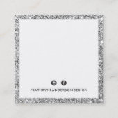 Carte De Visite Carré MINIMAL PERSONNALISÉ LOGO moderne chic parties sci (Dos)