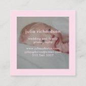 Carte De Visite Carré Minimal rougissent | deux photos pour des (Dos)