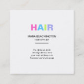 Carte De Visite Carré Minimal simple de CHEVEUX de *~* de ciseaux (Dos)