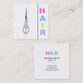 Carte De Visite Carré Minimal simple de CHEVEUX de *~* de ciseaux (Devant / Derrière)
