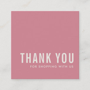 CARTE DE VISITE CARRÉ MINIMAL SIMPLE ÉLÉGANT MERCI ROSE À BOUILLOIRE