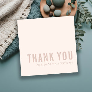 CARTE DE VISITE CARRÉ MINIMAL SIMPLE SOFT SOFT SOFT MERCI BLEU ROSE