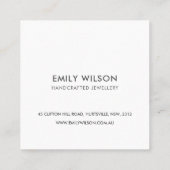 CARTE DE VISITE CARRÉ MINIMAL SIMPLE SOFT SUBTLE ROSE BLEU MERCI (Dos)