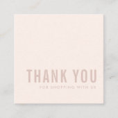 CARTE DE VISITE CARRÉ MINIMAL SIMPLE SOFT SUBTLE ROSE BLEU MERCI (Devant)