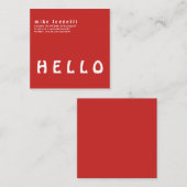 Carte De Visite Carré Minimalisme audacieux simple mignon de rouge (Devant / Derrière)