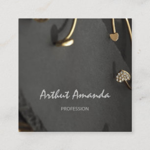 Carte De Visite Carré Minimalisme de logo personnalisé de la ceinture d