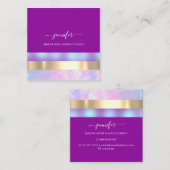 Carte De Visite Carré Minimalisme professionnel Holographique rose rayé (Devant / Derrière)
