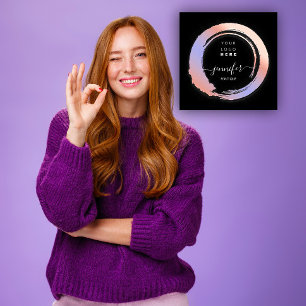 Carte De Visite Carré Minimalisme violet personnalisé QR LOGO SHOP