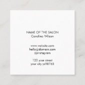 Carte De Visite Carré Minimalist Black Pastel Scissors HairStylist (Dos)
