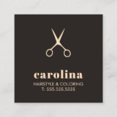 Carte De Visite Carré Minimalist Black Pastel Scissors HairStylist (Devant)