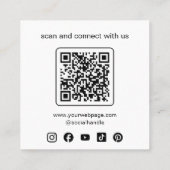 Carte De Visite Carré Minimalist Business Logo QR Code Social Media (Dos)