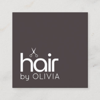 Carte De Visite Carré Minimalist Dark Grey White Bold Salon Hairstylist