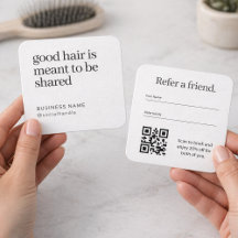 Minimalist Hair Salon Refer a Friend QR Code 