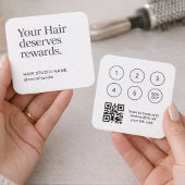 Carte De Visite Carré Minimalist Loyalty Program Business Card QR Code
