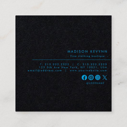 Carte De Visite Carré Minimalist Luxury Boutique Ivory  (Dos)