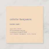 Carte De Visite Carré Minimalist Modern Blue-Grey & Pale Peach (Dos)