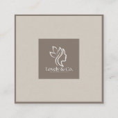 Carte De Visite Carré Minimalist Neutral Beige Beauty QR code  (Dos)