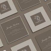 Carte De Visite Carré Minimalist Neutral Beige Beauty Square 