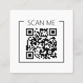 Carte De Visite Carré Minimalist QR Code Scan Me Business (Dos)