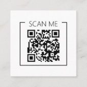 Carte De Visite Carré Minimalist QR Code Scan Me Business (Devant)