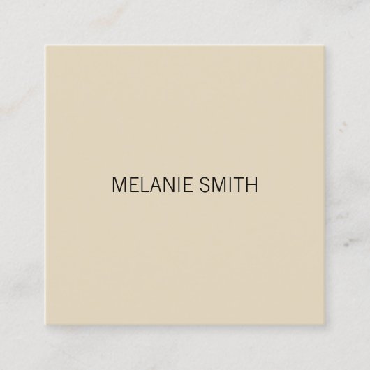 Carte De Visite Carré Minimaliste / Beige (Devant)
