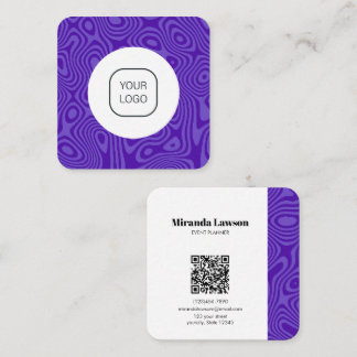 Carte De Visite Carré Minimaliste Fluidique Violet
