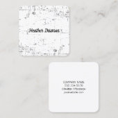 Carte De Visite Carré Minimaliste (Grungy) (Devant / Derrière)