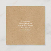 Carte De Visite Carré Minimaliste Kraft Modern Professional (Dos)