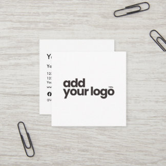Carte De Visite Carré Minimaliste Moderne Blanc Ajoutez Votre Logo