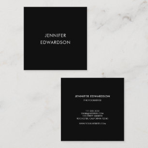 Carte De Visite Carré Minimaliste moderne noir professionnel